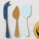 Enameled Cheese Knife Trio