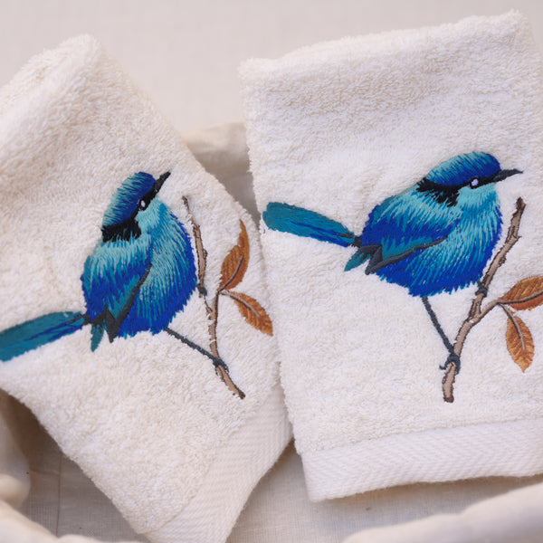 Blue Bird Towels Set of two