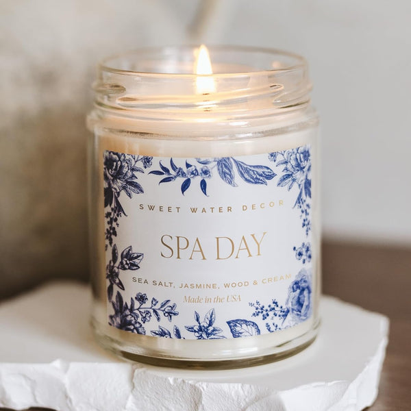 Spa Day Floral Candle