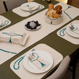 Sebha Cutlery Set of 6- Turquoise