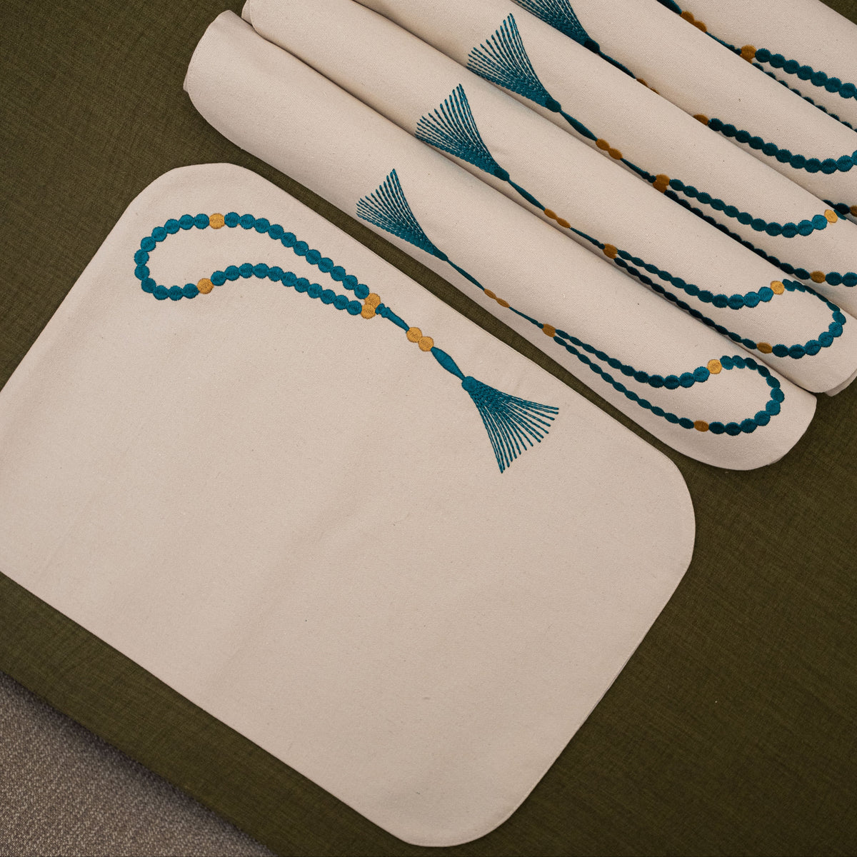 Sebha Placemat Set of 6- Turquoise