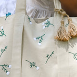 White Rose Beach Bag