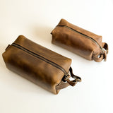 Men's Leather Toiletry Bag - Large