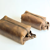 Men's Leather Toiletry Bag - Large