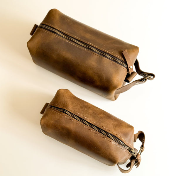 Men's Leather Toiletry Bag - Large