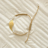 18K Gold Angel Wing and Shamballa Bracelet