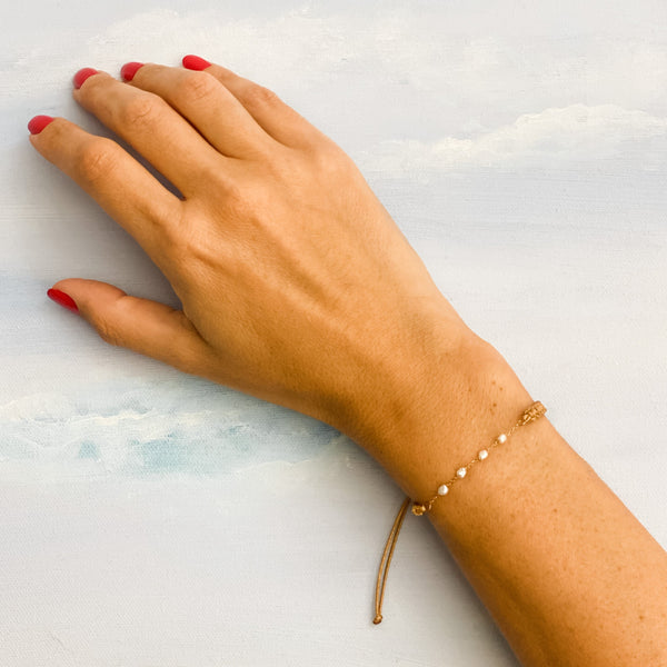 18K Pearl Shamballa Bracelet