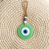 Large Glass Evil Eye Charm - Green