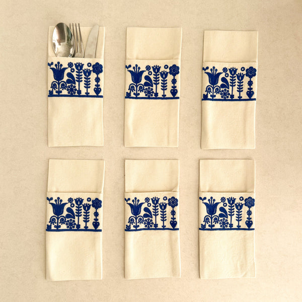 Scandi Garden Cutlery Pouch Set of 6