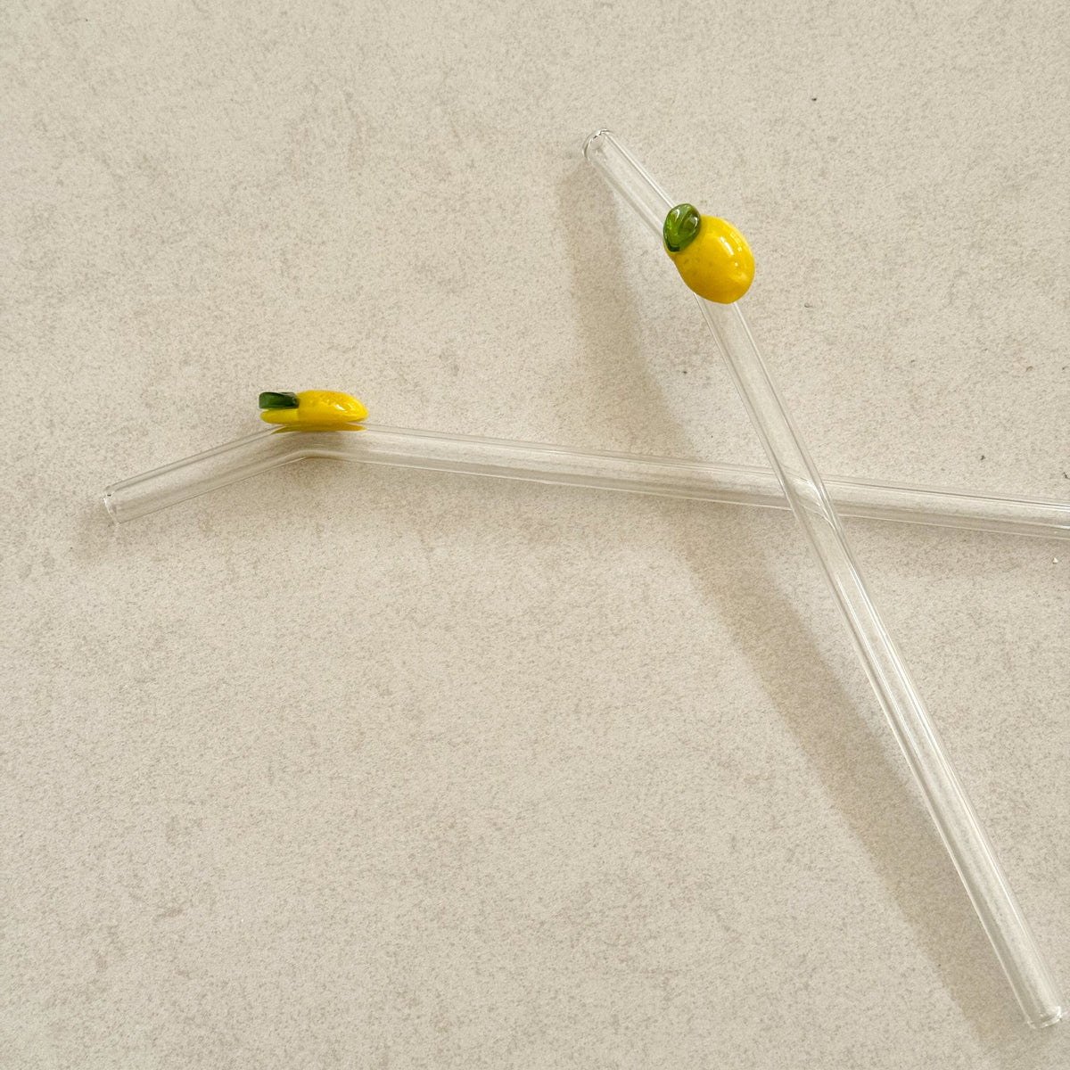 Glass lemon Straw