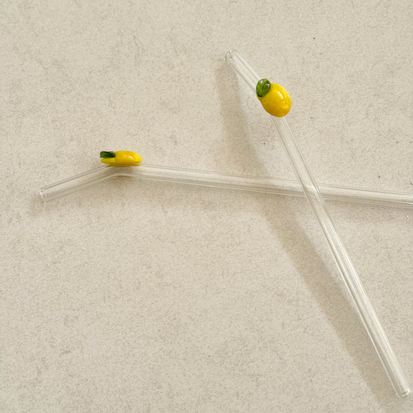 Glass lemon Straw