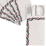 Christmas Garland Cultery Sleeve Set of 6