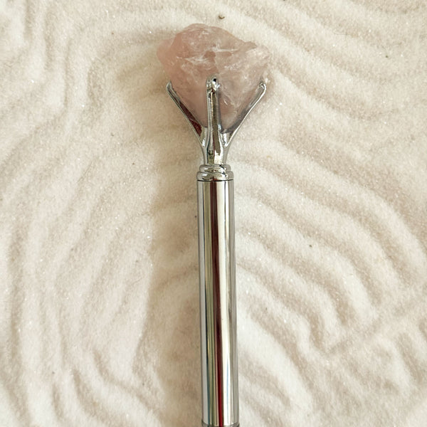 Silver Ballpoint Pen with Quartz Stone