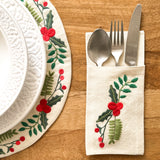 Winterberry Cutlery Sleeve Set of 6.
