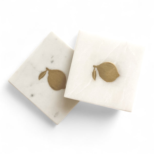 Lemon Brass Marble Coaster