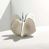 Oval White Ceramic Vase - Small