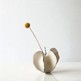 Oval White Ceramic Vase - Small