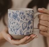 Floral Delft Coffee Mug