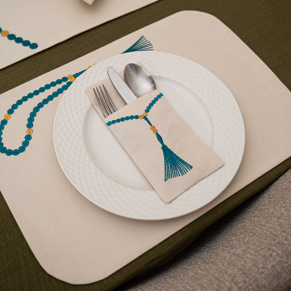 Sebha Cutlery Set of 6- Turquoise