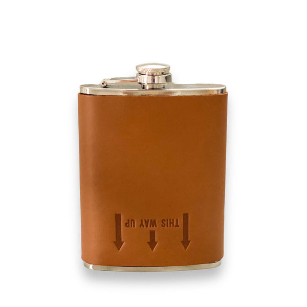 This Way Up Leather Hip Flask