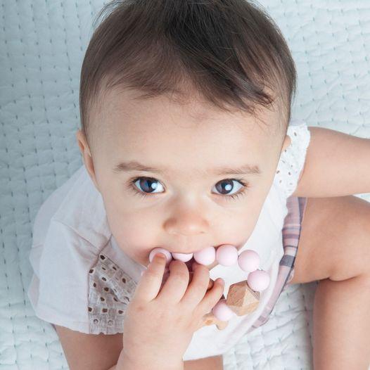 Pink Natural Wood Teething Toy