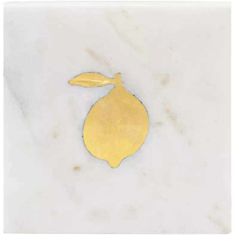 Lemon Brass Marble Coaster - À la