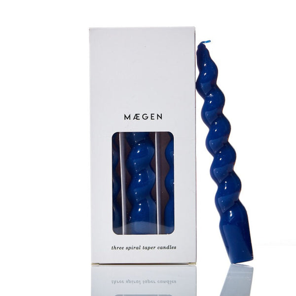 Spiral Taper Candles - Blue