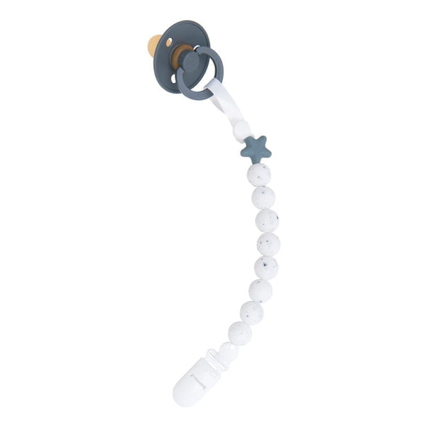 Speckled White Dummy Clip - Nibbling