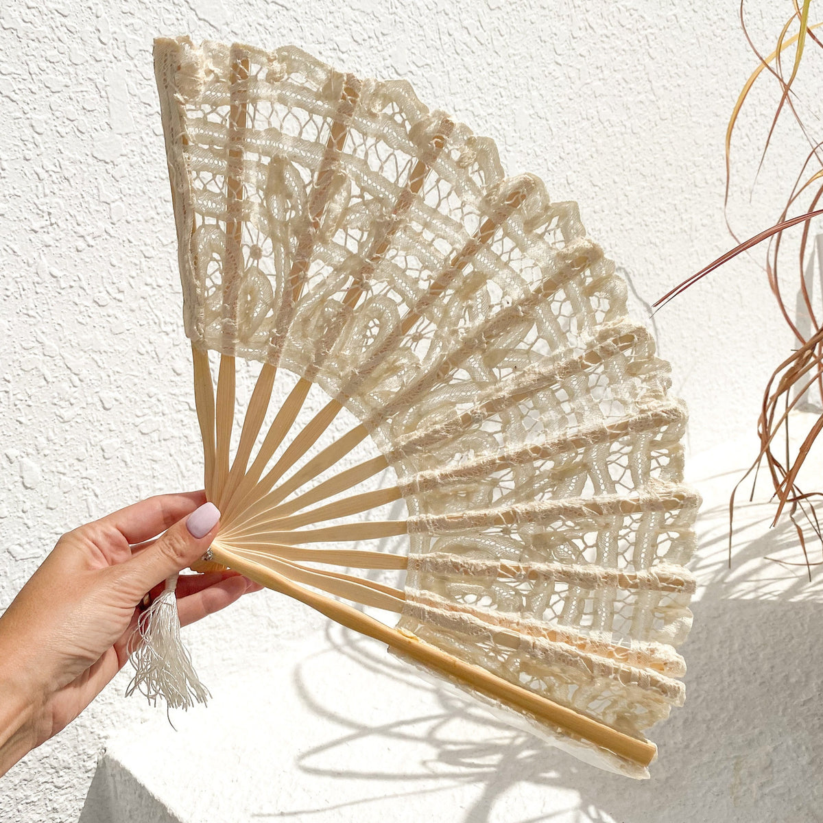 Lace Fan - Beige