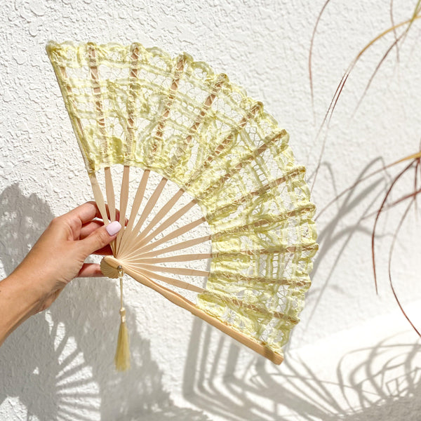 Lace Fan - Yellow