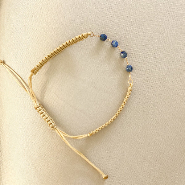 18K Evil Eye and lapis lazuli Bracelet