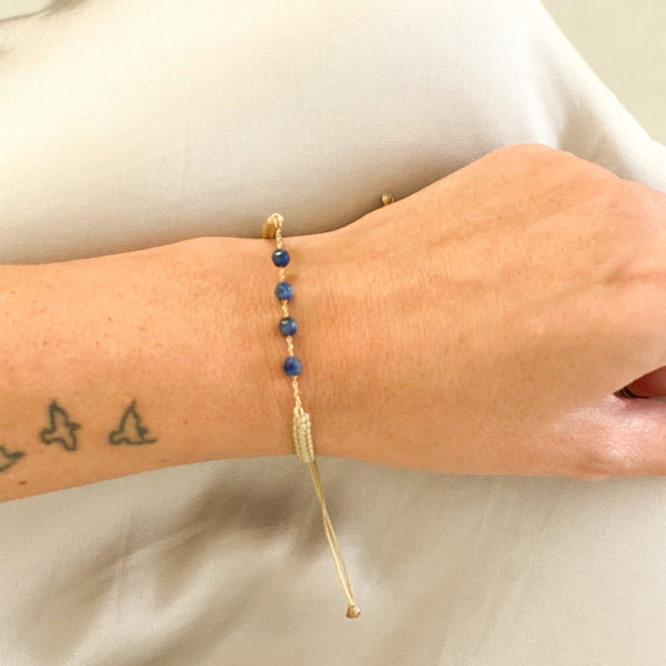 18K Evil Eye and lapis lazuli Bracelet