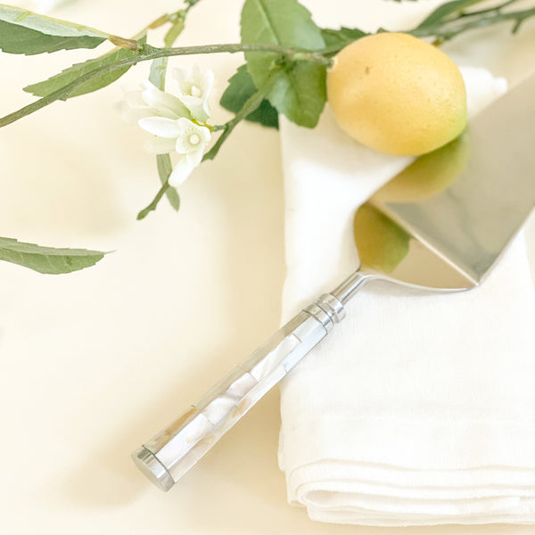 Mother of Pearl Cake Server