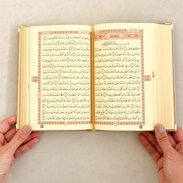 Quran - Beige with Gold Embroidery