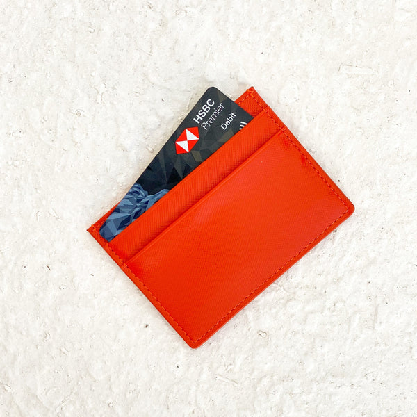 Orange Leather Card Holder