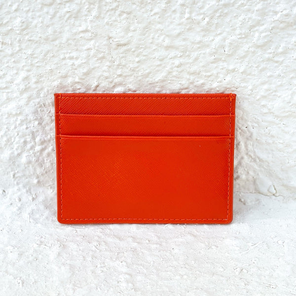 Orange Leather Card Holder