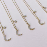 Crescent Moon and Star Necklace