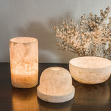 Alabaster tea light holder