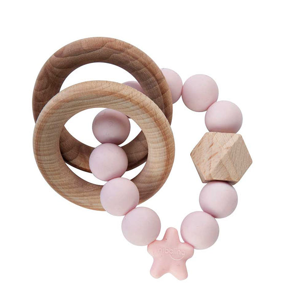 Pink Natural Wood Teething Toy